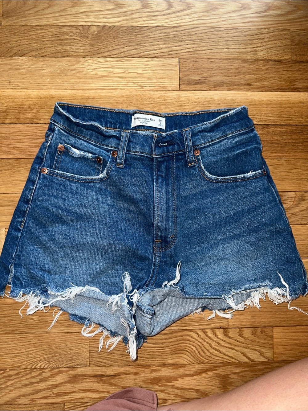 Abercrombie & Fitch Blue Distressed Denim Cutoff Shorts